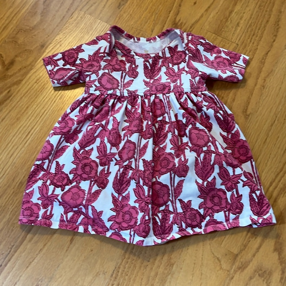 Pink chicken pink and white floral dress size 6 to 12 months